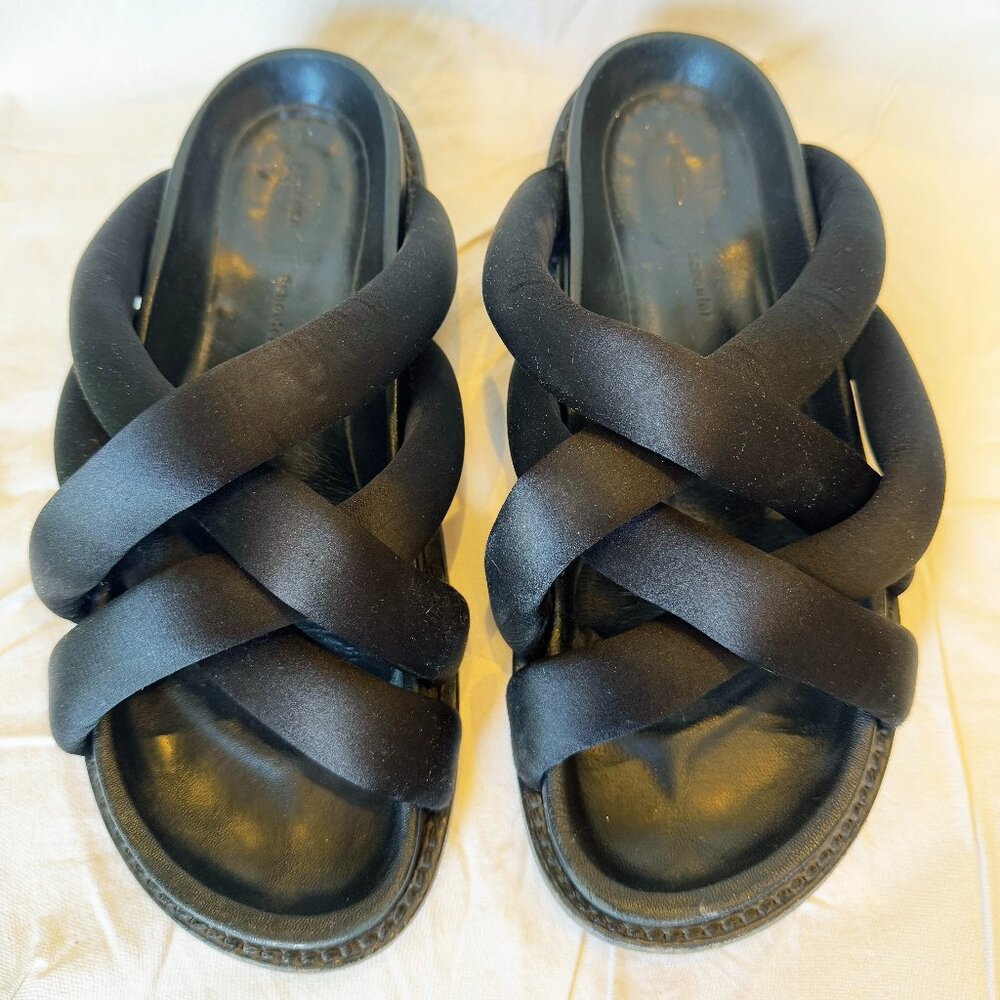Proenza Schouler Pretzel Satin Sandals W Size 9 in Black